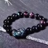 Natural Ice Color Eye Obsidian Bracelet