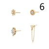 Women's Fashion Irregular Geometric Diamond Earrings Set