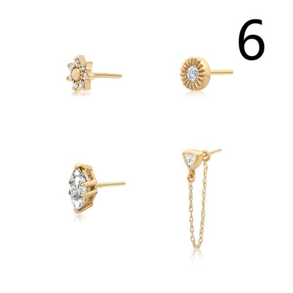 Women's Fashion Irregular Geometric Diamond Earrings Set