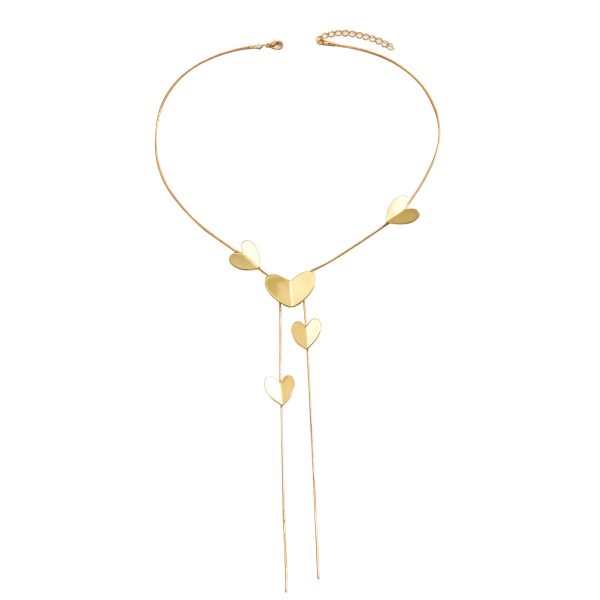 Geometric Heart Shape Multi-layer Design Pendant Clavicle Chain All-match
