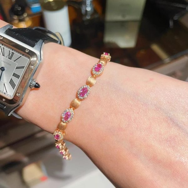 Hand-brushed Big Diamond High Carbon Diamond Bracelet