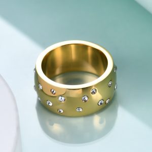 Starry With Diamonds Titanium Steel Couple Couple Rings