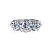 S925 Silver Moissanite Three-Life Stone 4 Karat Ring