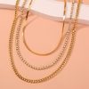 Exaggerated street shot thick plaid chain jewelry, light luxury set diamond multi-layer detachable necklace