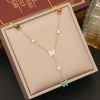 Colorized Butterfly Necklace Fashion Stainless Steel Jewelry Set