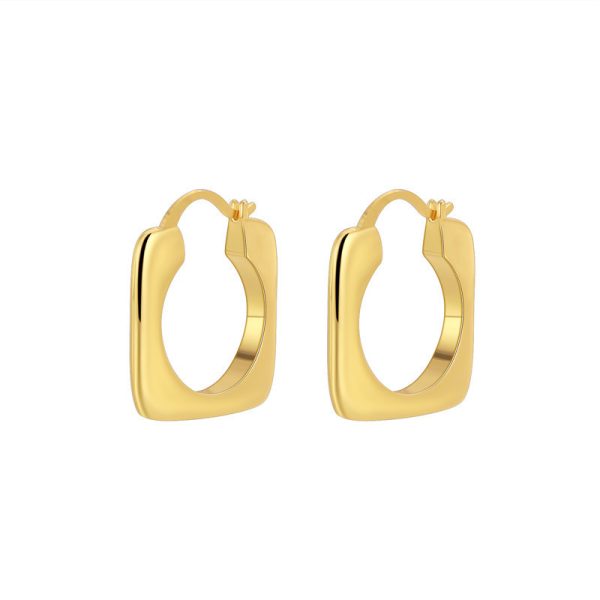 Outer Square And Inner Circle Hollow Out Ear Clip Simple Fashion