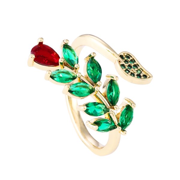 Creative Flower Zircon Opening Adjustable Ring