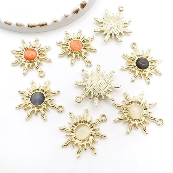 SUNFLOWER Alloy Drop Oil Small Pendant Creative Diy Bracelet Keychain Earrings Pendant