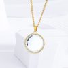 Titanium Steel Round Crystal Pendant Women's Necklace