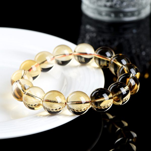 Natural 7A Grade Citrine Scattered Beads Ball Bracelet