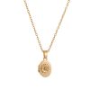 Oval Birth Flower Birthstone Photo Frame Necklace