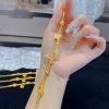 Alluvial Gold Enamel Purple Sweet Star Pendant Butterfly Bracelet