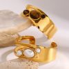 Natural Stone Open Bracelet Titanium Steel Hand Jewelry