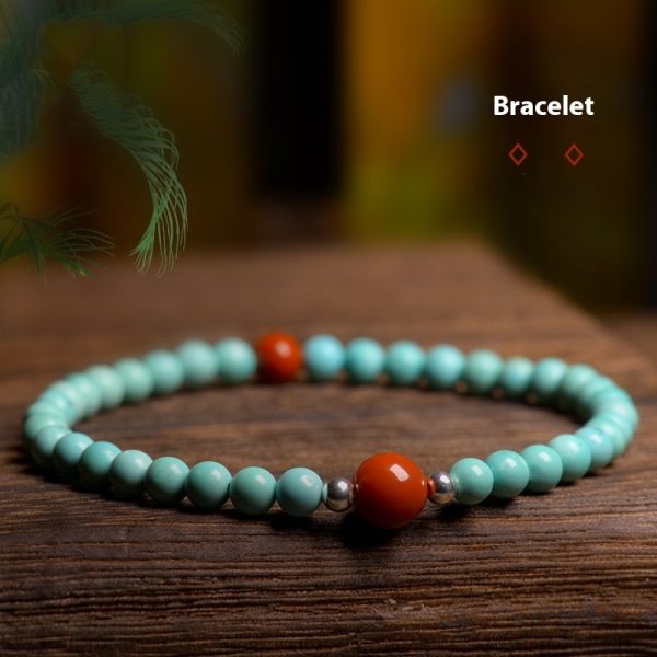 Turquoise With South Red Persimmon Red Bracelet