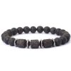 Natural Tiger Eye Volcanic Rock Beaded Bracelet
