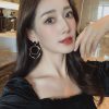 Women's Silver Needle Irregular Ring Circle Vintage Earrings