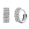 Double Row Diamond Circle Zircon Earrings