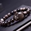 Obsidian Fox Single Ring Bracelet For Women