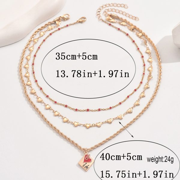 Clavicle Chain Love Necklace All-match Three-layer
