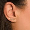 Sterling Silver Color Zircon Stud Earrings Fashion Hundred Matches Set Of 3