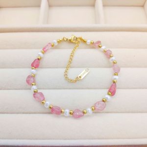 European And American Fashion Cool Crystal Stone Pearl Bracelet