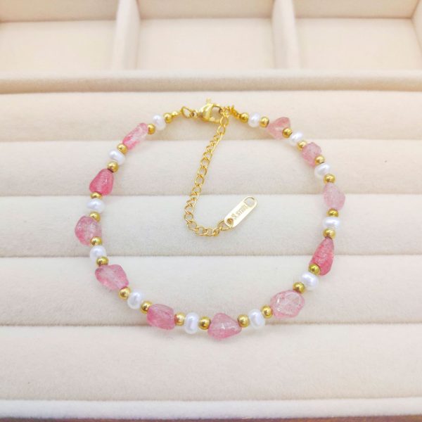 European And American Fashion Cool Crystal Stone Pearl Bracelet