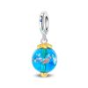 925 Sterling Silver Charm Ocean Starfish Crab Turtle Crystal Flower Bead Charm
