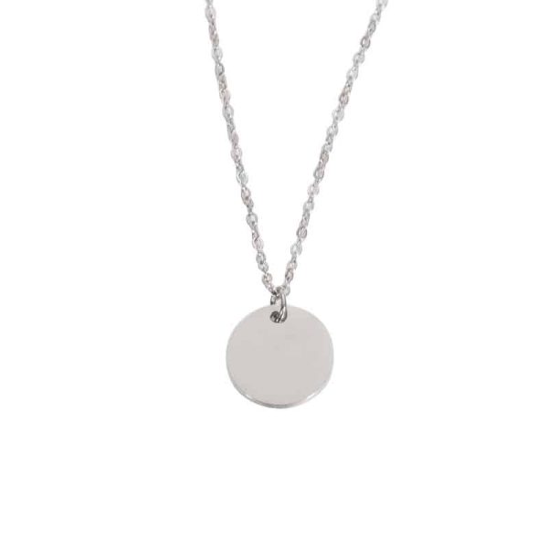 Stainless Steel Geometric Wafer Necklace Pendant
