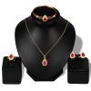Necklace Set Exquisite Alloy Multi-color Water Drop Necklace Earrings Jewelry Four-piece Set