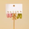 3Pairs Of Green Acetate Earrings Set