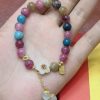 Peach Blossom Natural Color Tourmaline Bracelet For Women