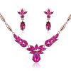 Fashion Necklace And Earrings Two-Piece Set With Diamond 3 Color Jewelry Set