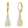 White Opal Drop Opal Earrings