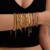 Titanium Steel Bracelet 18K Gold Plating Stainless Steel Inlaid Zircon