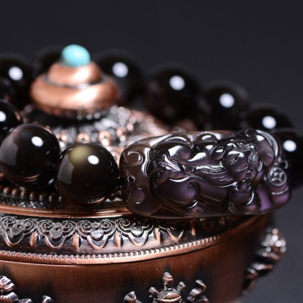 Crystal Natural Icy Obsidian Pi Xiu Bracelet