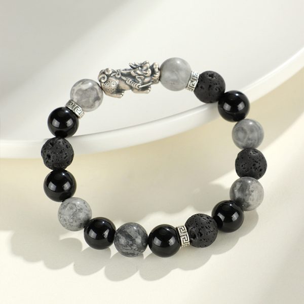 New 999 Silver National Trendy Style Beaded Women's Bracelet