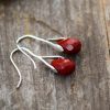 Natural Stone Drop Earrings Red Jasper Classic Earrings Elegant Lovely Jewelry Drop Gift