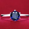 Six-claw 1 Karat Rhinestone Ring Moissanite Open Female Ring