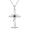 S925 Sterling Silver Cross Frame Pendant Clavicle Chain