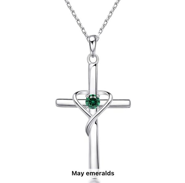 S925 Sterling Silver Cross Frame Pendant Clavicle Chain