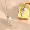 White Gold Color Rose Gold Necklace