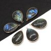 Natural Stone Black Sparkling Stone Pendant 26x40mm
