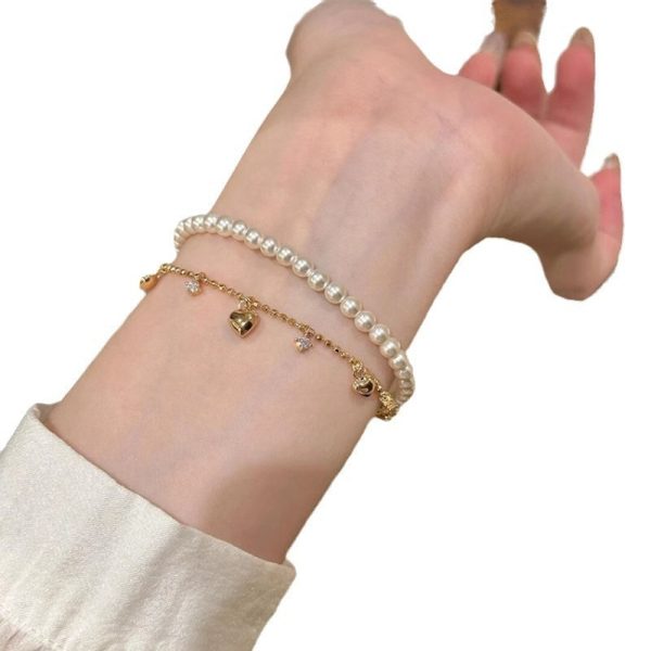 Love Pendant Design Sense All-matching Graceful Fashion Twin Bracelet