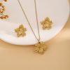 07f6d3b7-293b-47f7-af76-ce15982925a4.jpg Geometric Leaves Texture Flower Love Heart Earrings And Necklace Set