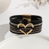 Leather Cord Bracelet Bohemian Multi-layer Rough Stone Love Jewelry For Girls