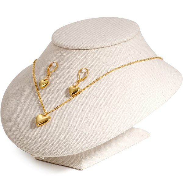 Korean Fashion Personality Heart Pendant Earring Jewelry Set