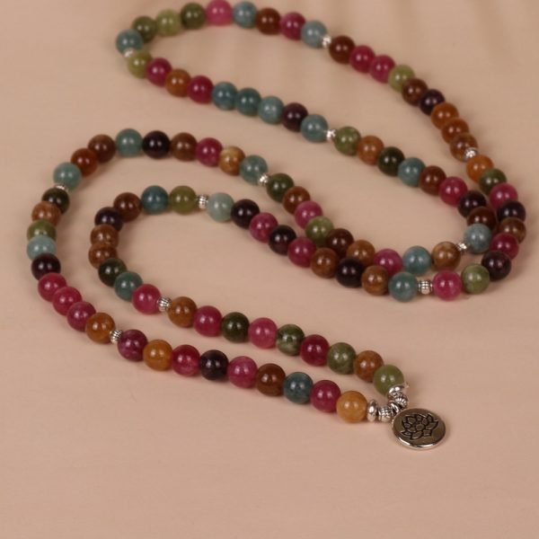 108 Beads String Lotus Hanging Multi-layer Bracelet