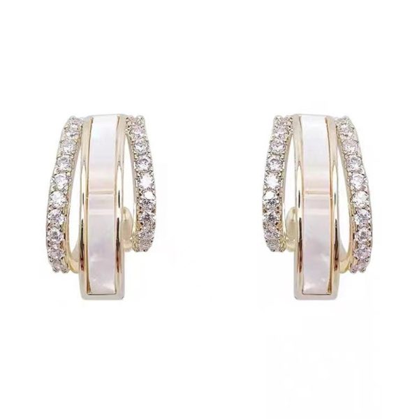Double Circle Shell Delicate Earrings