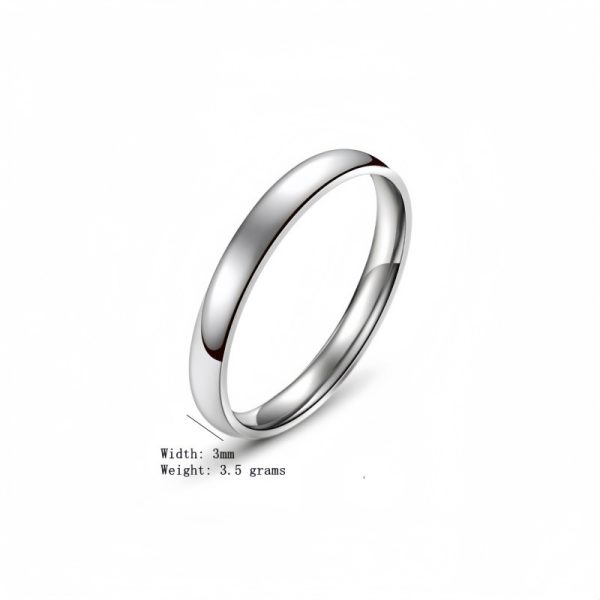 Women's Korean-style Elegant 3mm Simple Bracelet Arc Titanium Steel Ring