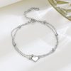 S925 Sterling Silver All-match Heart Double-layer Bracelet